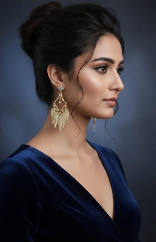 Gold Leaf Dangle Earrings