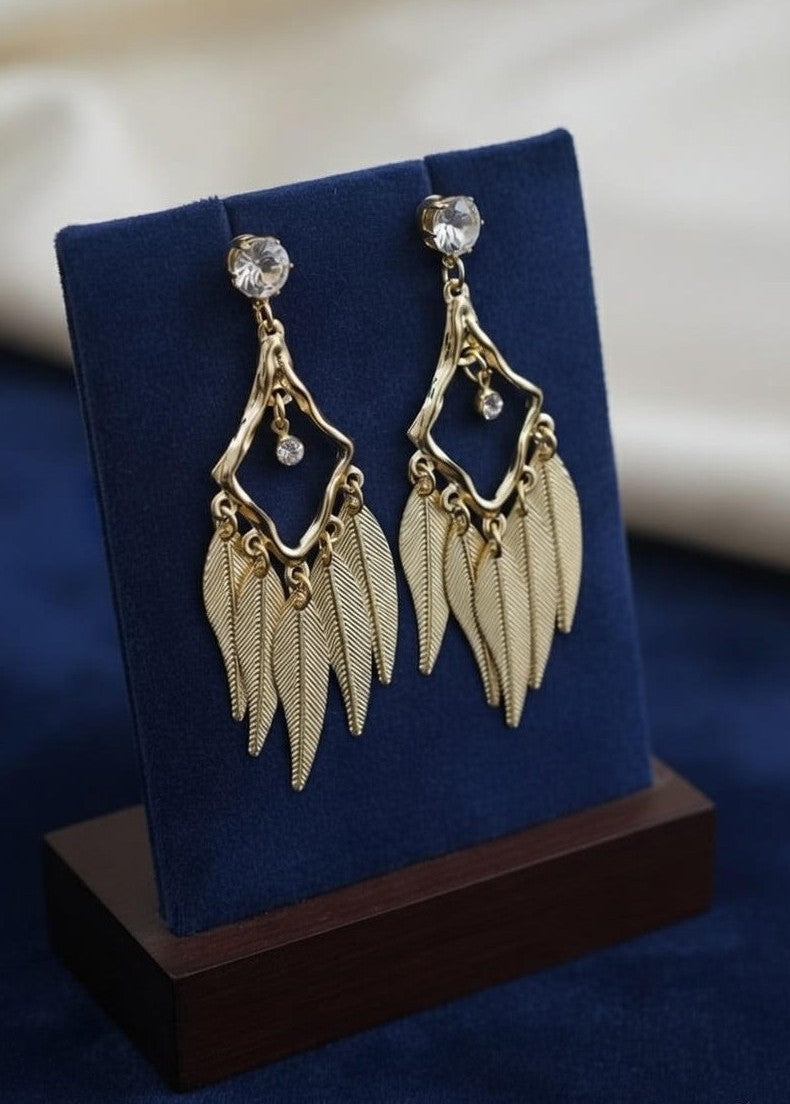 Gold Leaf Dangle Earrings
